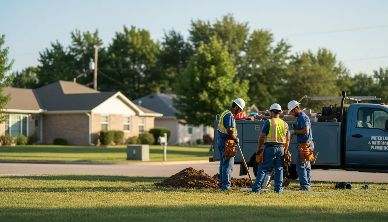 Residential water line and bathroom plumbing service in Little River, KS